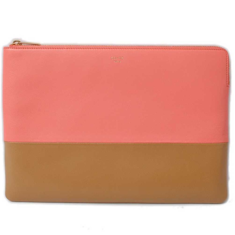 Celine Bicolor Flamingo Camel pouch